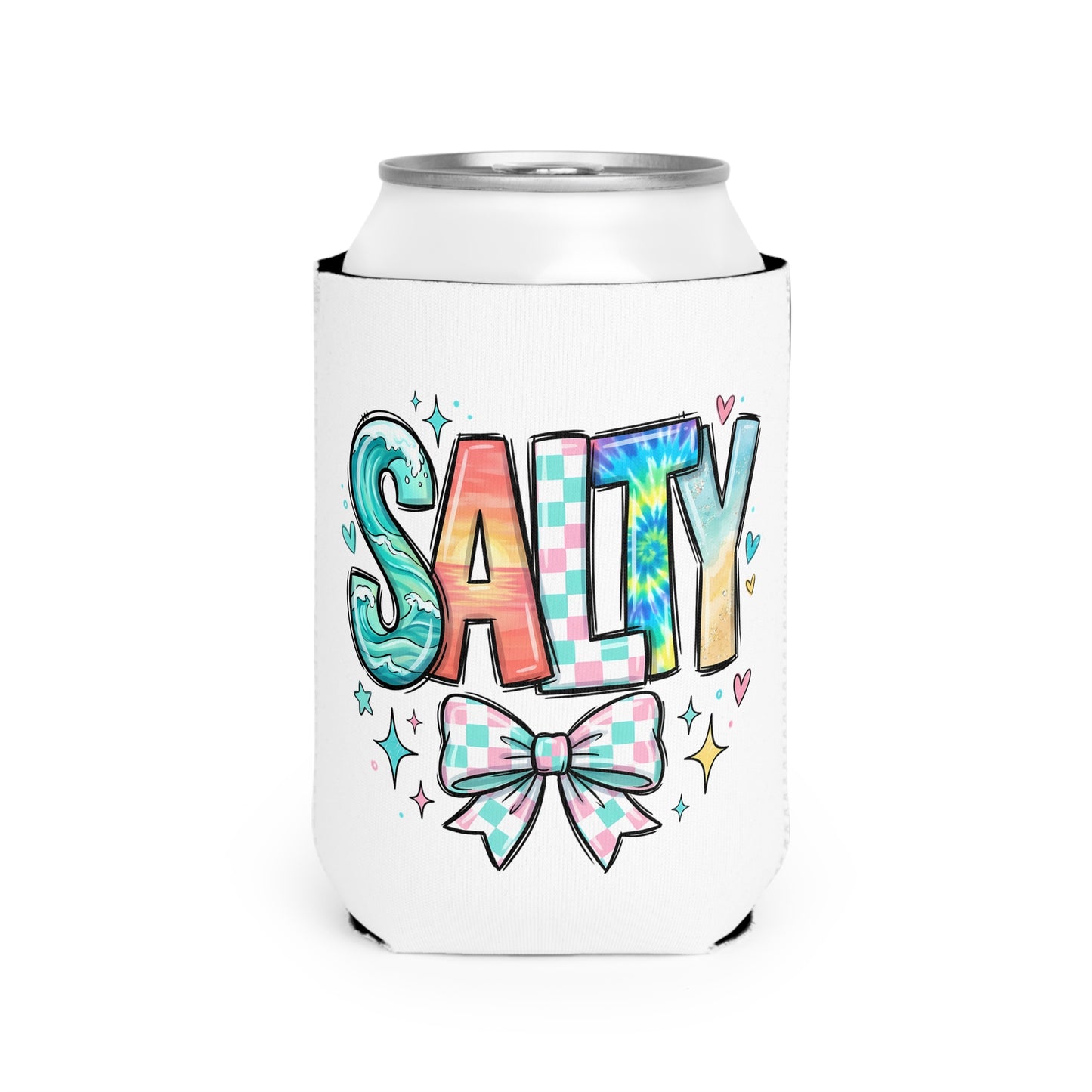Salty Can Cooler Sleeve — Personalized Can Koozie for BBQs & Beach Days