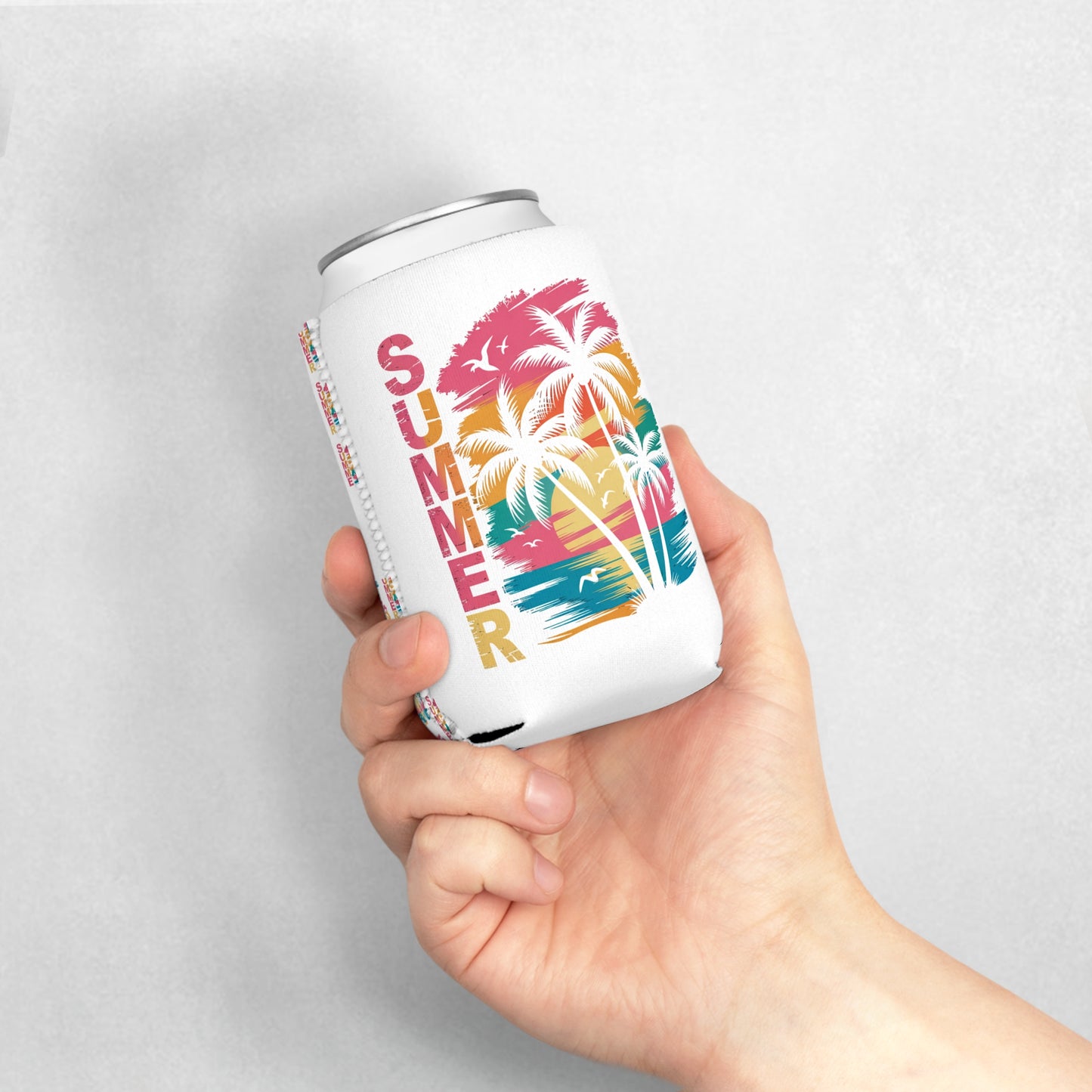 Summer Can Cooler Sleeve — Personalized Can Koozie for BBQs & Beach Days