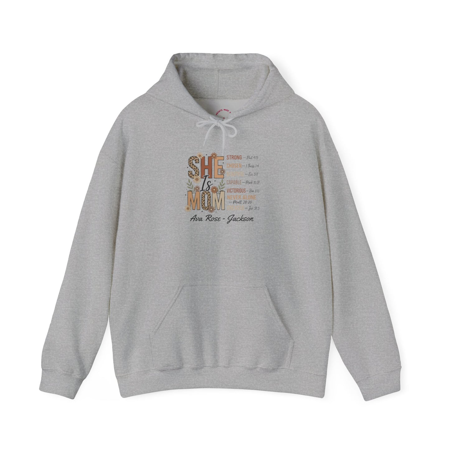 She Is Mom Custom Kids Name Mama Hoodie — Personalized Mom Hoodie