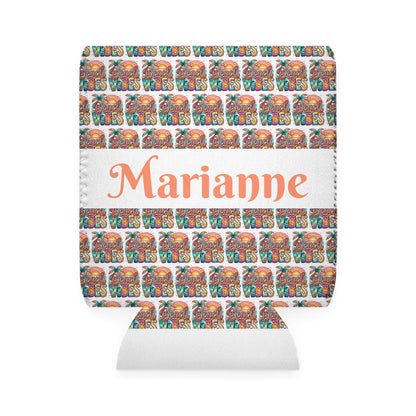 Beach Vibes Cooler Sleeve — Personalized Can Koozie for BBQs & Beach Days