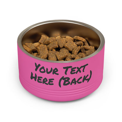 Custom Pet Bowl Black Text — Various Colors - 18oz Custom Dog & Cat Food Water Dish