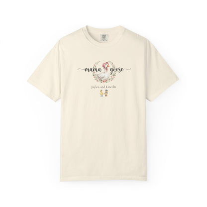 Mama Goose Custom Name T-Shirt — Personalized Mom Script Graphic Tee