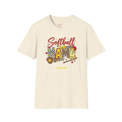 Softball Mama T-Shirt — Personalized Player Name and Number Tee