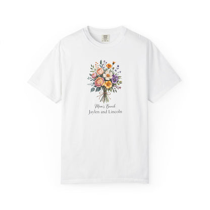 Mom's Bunch Custom Name T-Shirt — Personalized Mom Script Graphic Tee