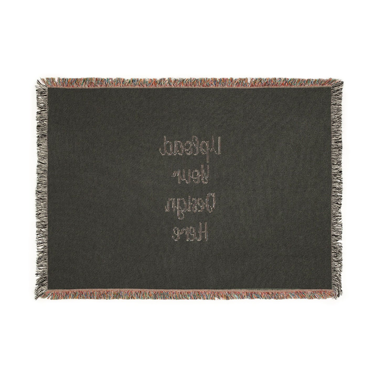 Custom Photo Woven Blanket — Personalized Fringe Throw Blanket with Text
