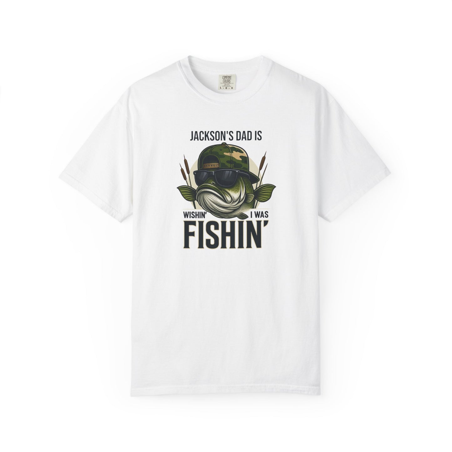 Wishin I Was Fishin Custom Kid's Names— Fathers Day Tee