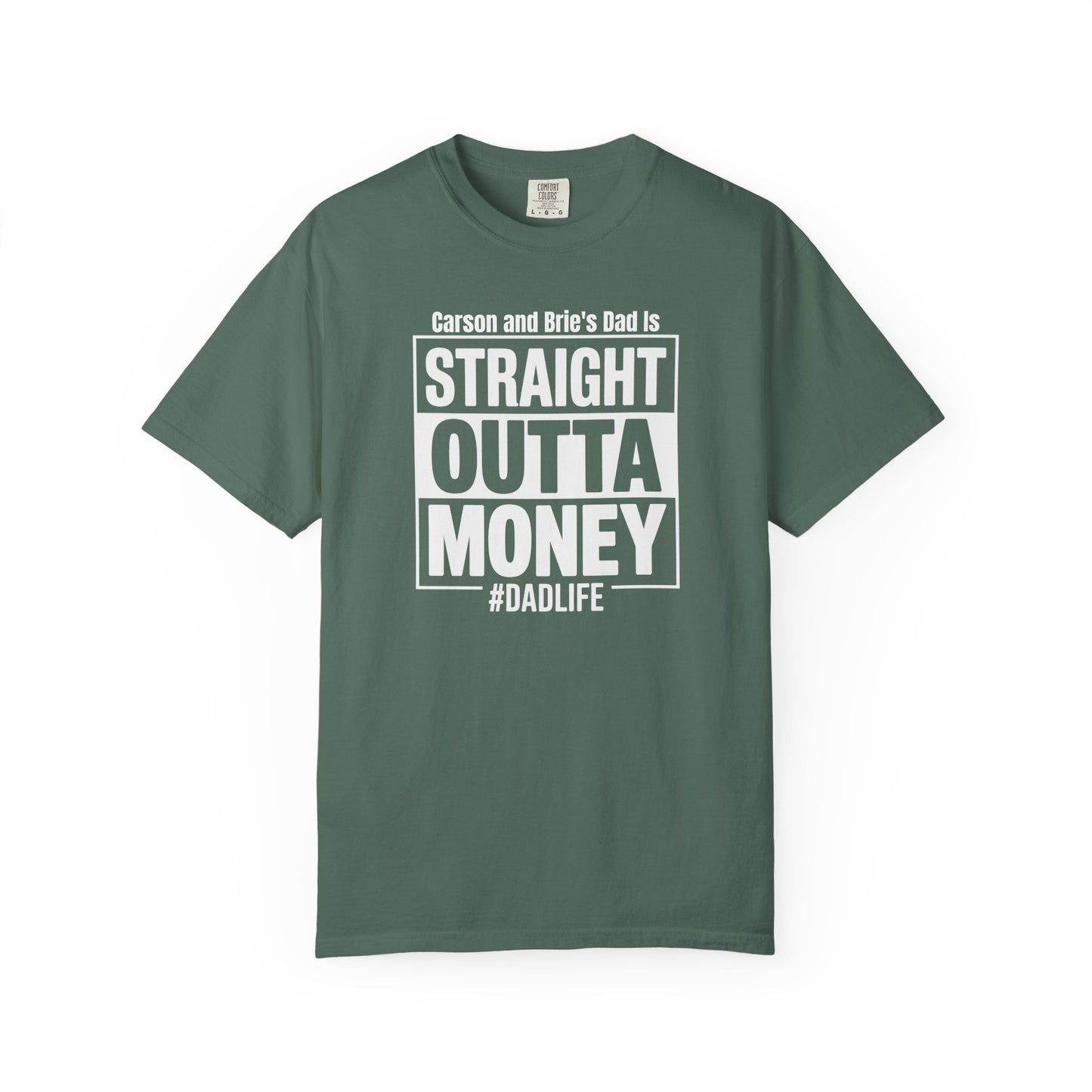 Straight Outta Money Custom Kid's Names— Distressed American Flag Fathers Day Tee