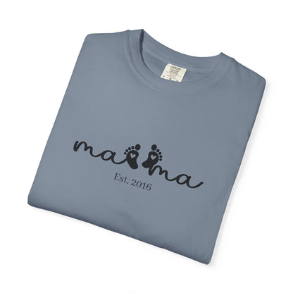 Mama Est. Custom Birth Year T-Shirt — Personalized Mom Script Graphic Tee