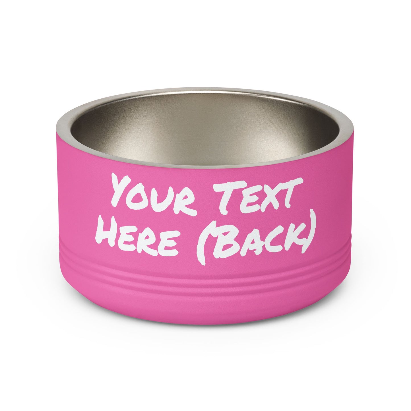 Custom Pet Bowl White Text — Various Colors - 18oz Custom Dog & Cat Food Water Dish