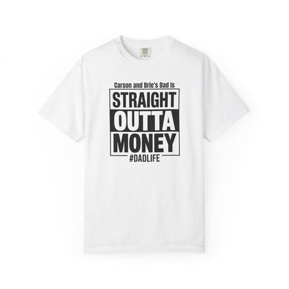 Straight Outta Money Custom Kid's Names— Distressed American Flag Fathers Day Tee