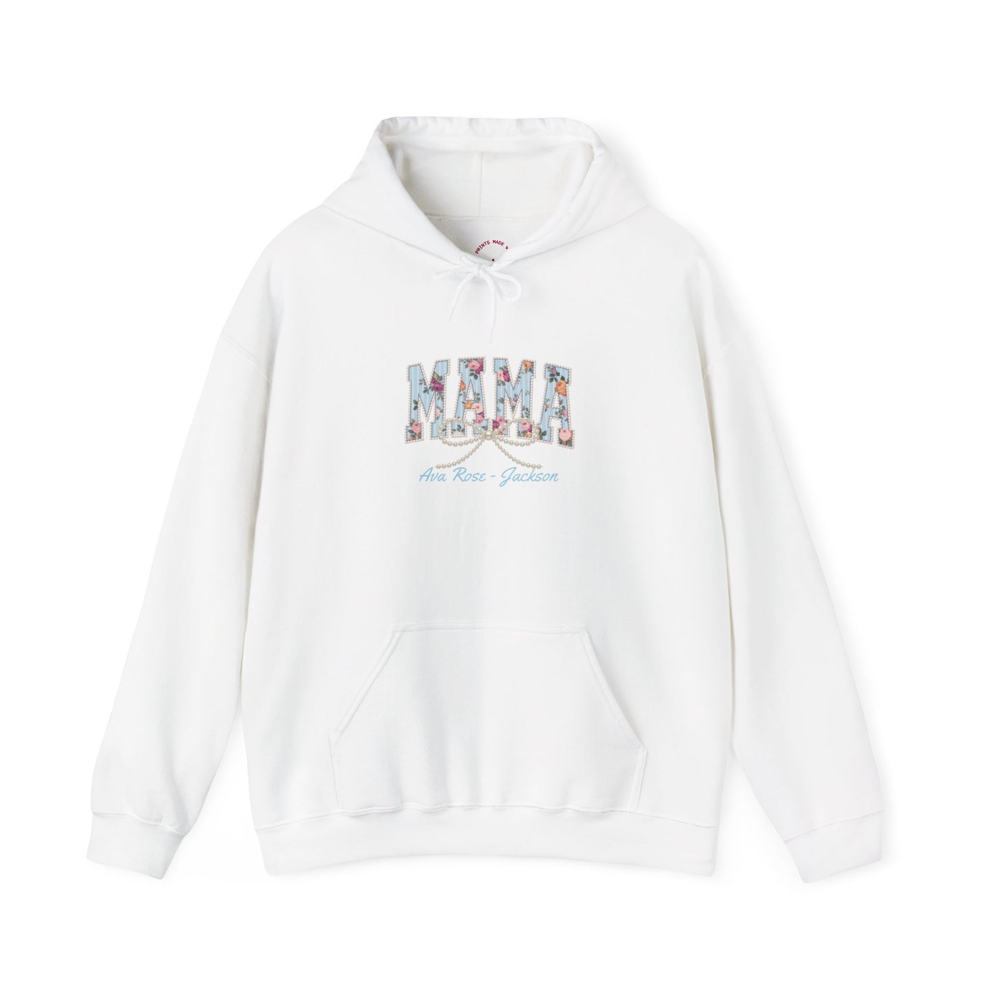 Mama Pearls Custom Kids Name Mama Hoodie — Personalized Mom Hoodie