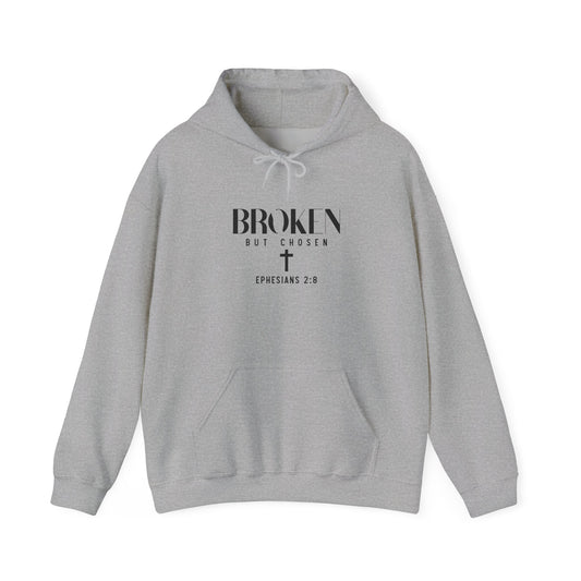 Broken But Chosen-Inspirational Faith Graphic Hoodie
