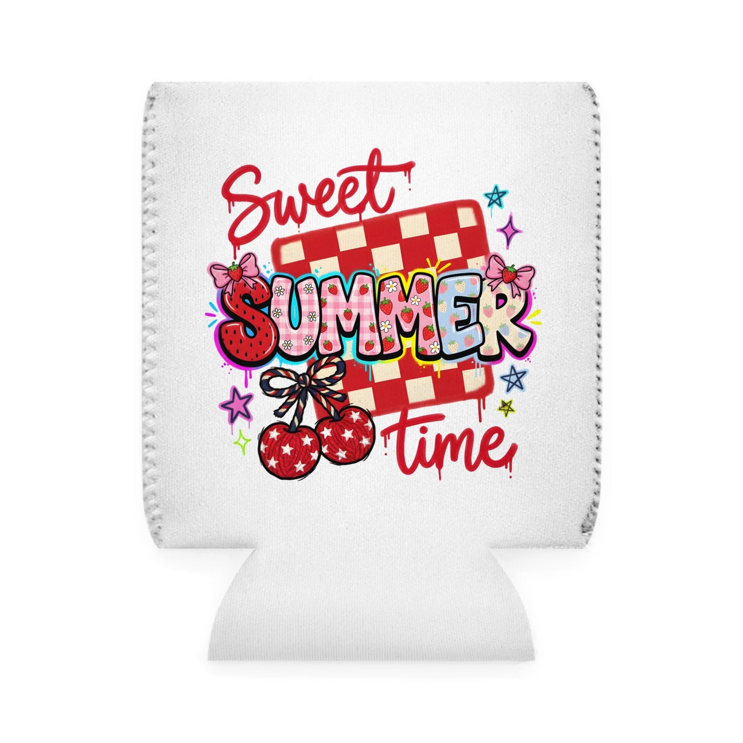 Sweet Summertime Can Cooler Sleeve — Personalized Can Koozie for BBQs & Beach Days