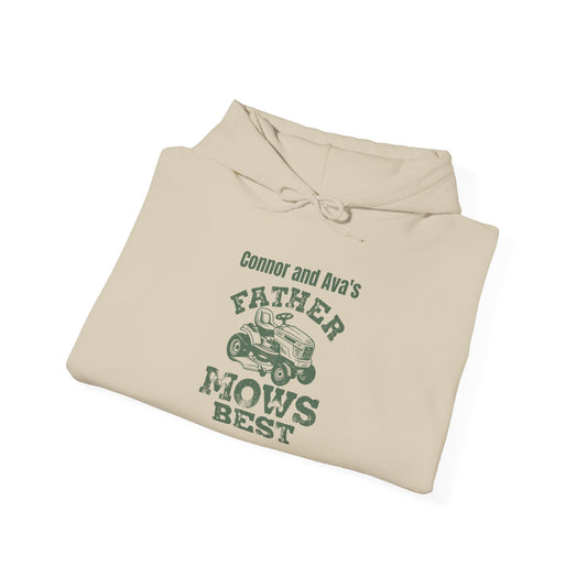 Father Mows Best Custom Kid's Names Hoodie - Personalized Gift