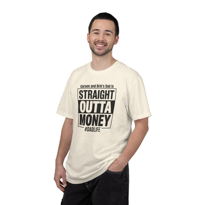 Straight Outta Money Custom Kid's Names— Distressed American Flag Fathers Day Tee