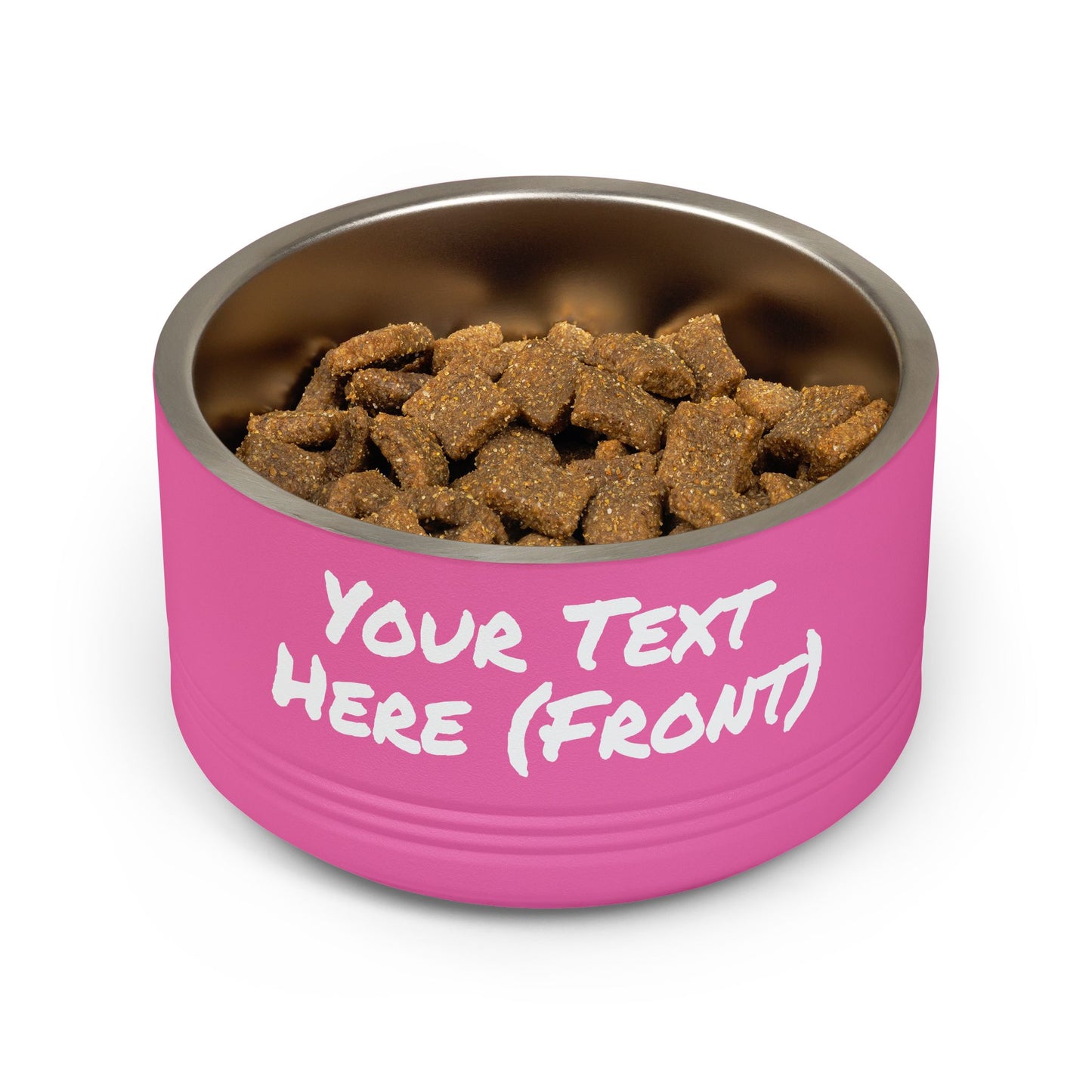 Custom Pet Bowl White Text — Various Colors - 18oz Custom Dog & Cat Food Water Dish