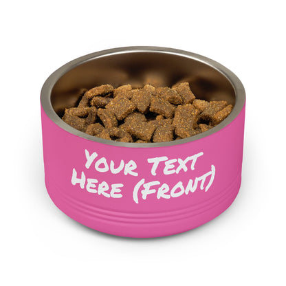 Custom Pet Bowl White Text — Various Colors - 18oz Custom Dog & Cat Food Water Dish