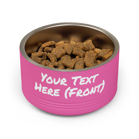 Custom Pet Bowl White Text — Various Colors - 18oz Custom Dog & Cat Food Water Dish