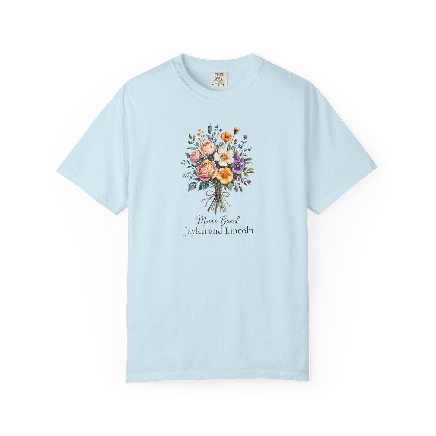 Mom's Bunch Custom Name T-Shirt — Personalized Mom Script Graphic Tee