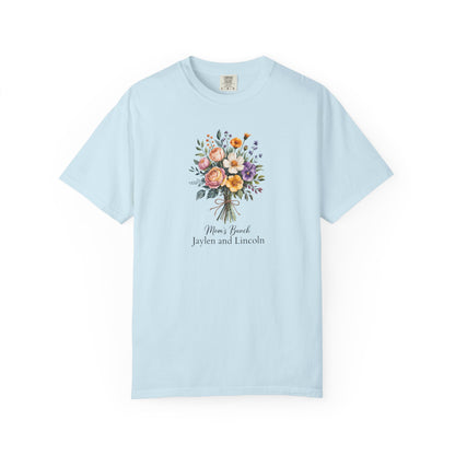 Mom's Bunch Custom Name T-Shirt — Personalized Mom Script Graphic Tee
