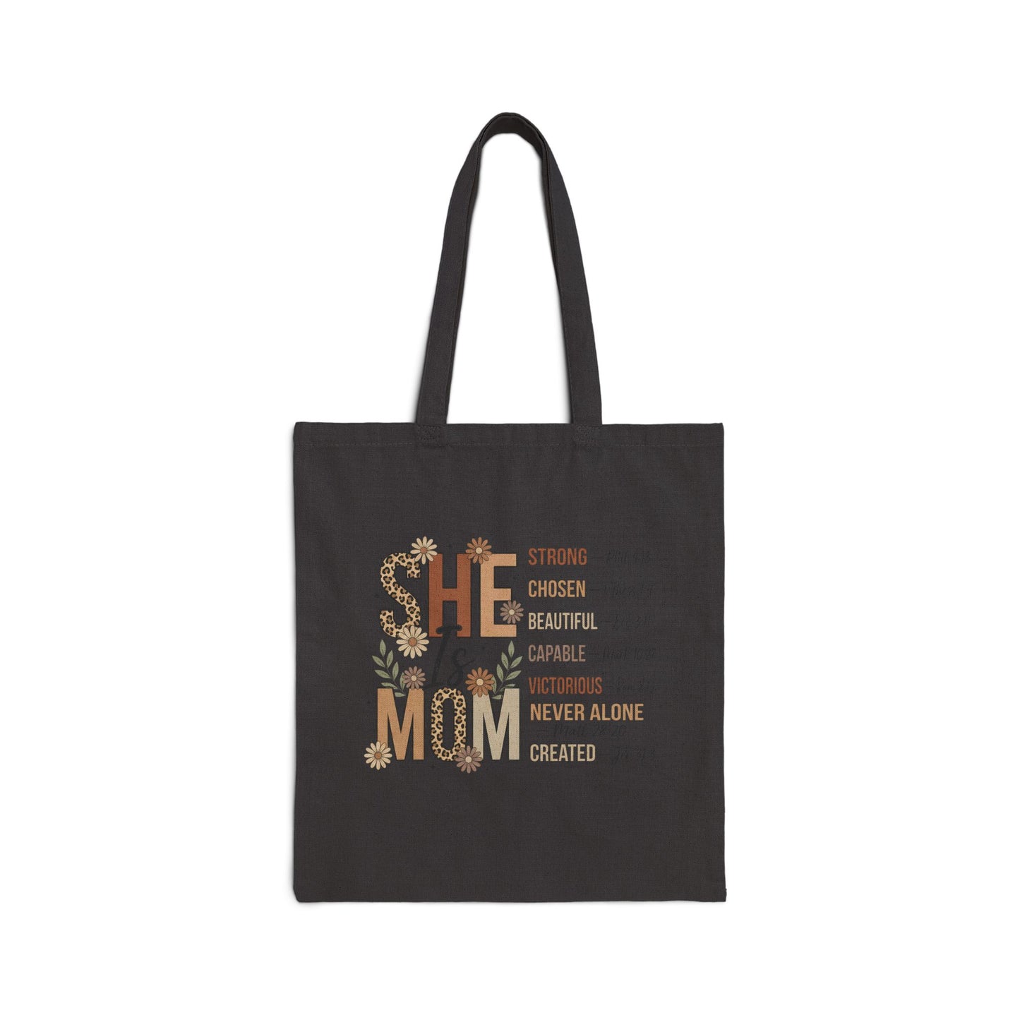 She Is Mom -Cotton Canvas Tote Bag