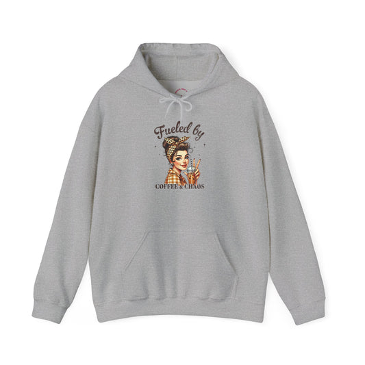 Fueled By Coffee and Chaos Hoodie — Mom Hoodie
