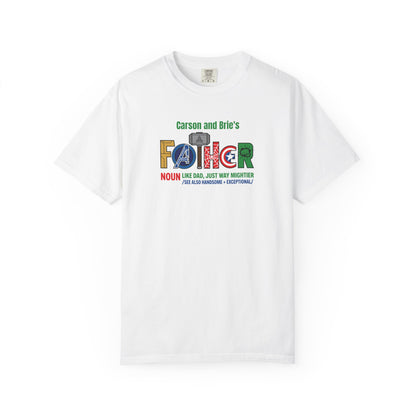 Superhero Father Custom Kid's Names— Fathers Day Tee