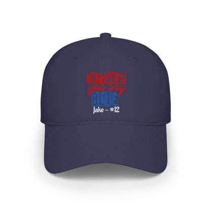 Whatever You Say Blue Low Profile Cap — Personalized Name & Number