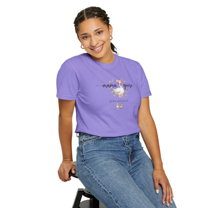 Mama Goose Custom Name T-Shirt — Personalized Mom Script Graphic Tee