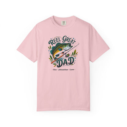 Reel Great Dad Custom Kid's Names— Fathers Day Tee