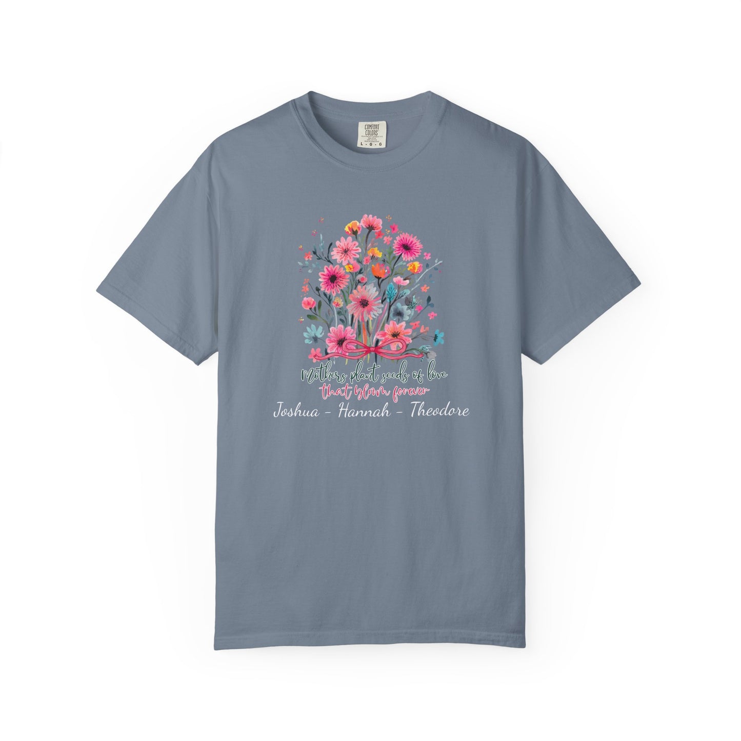 Seeds Of Love T-Shirt — Personalized Mom Script Graphic Tee