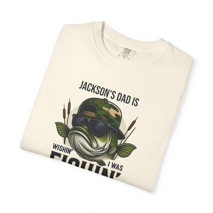 Wishin I Was Fishin Custom Kid's Names— Fathers Day Tee