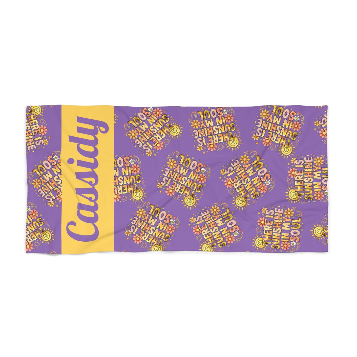 Sunshine In My Soul Beach Towel — Personalized Name & Design