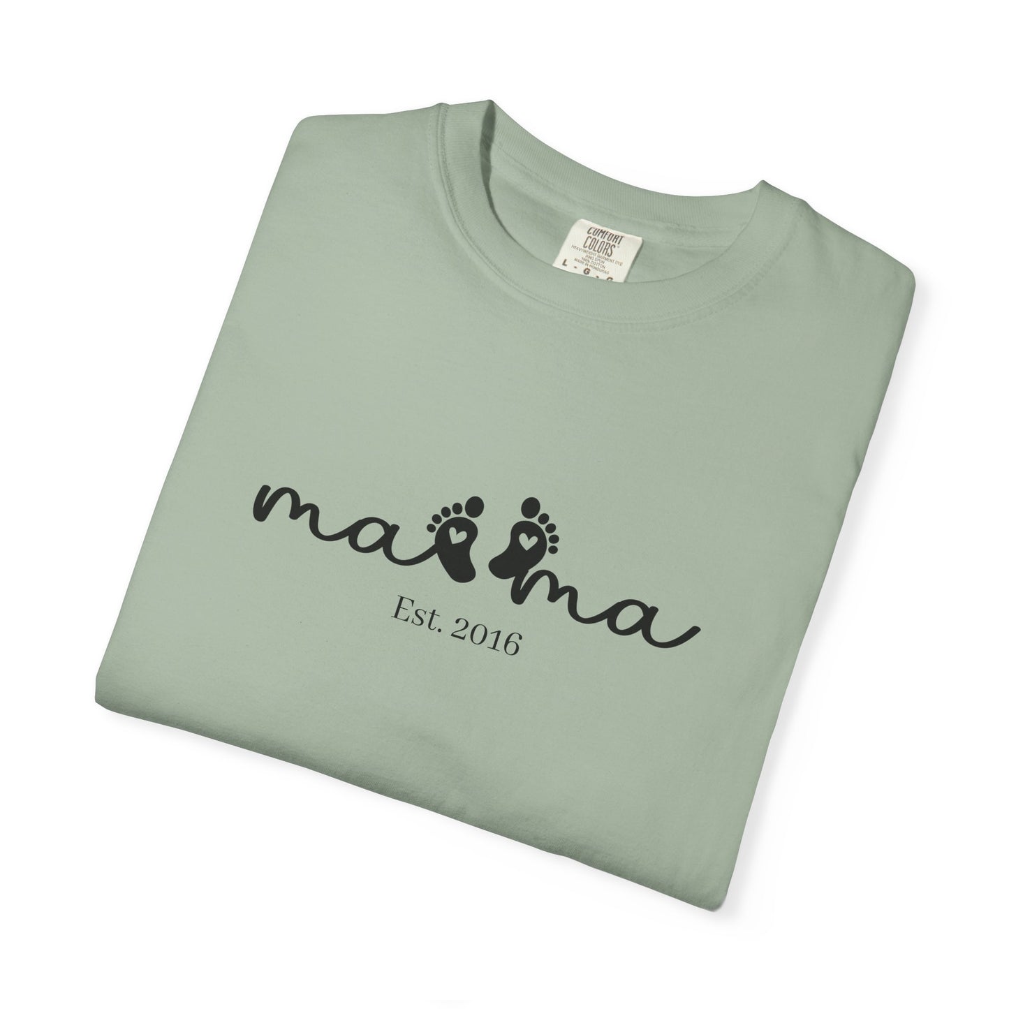 Mama Est. Custom Birth Year T-Shirt — Personalized Mom Script Graphic Tee