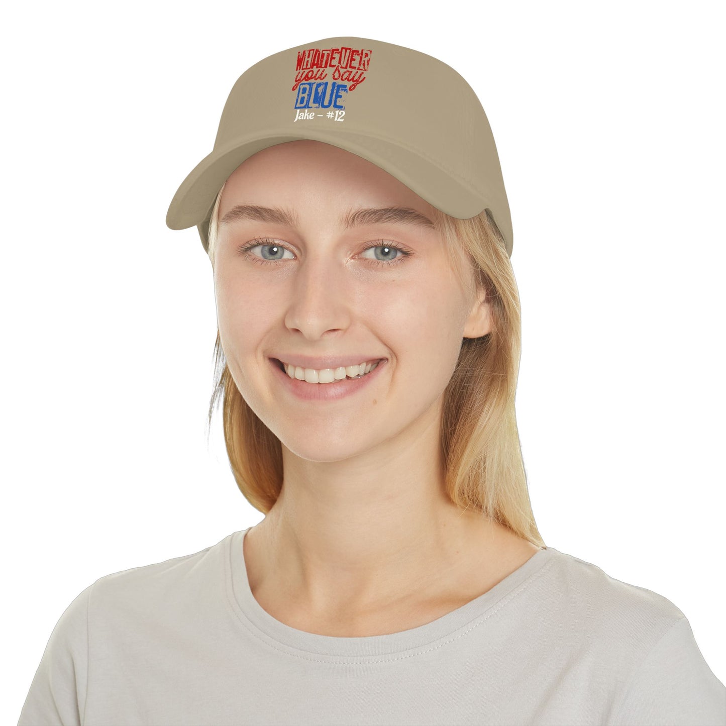 Whatever You Say Blue Low Profile Cap — Personalized Name & Number