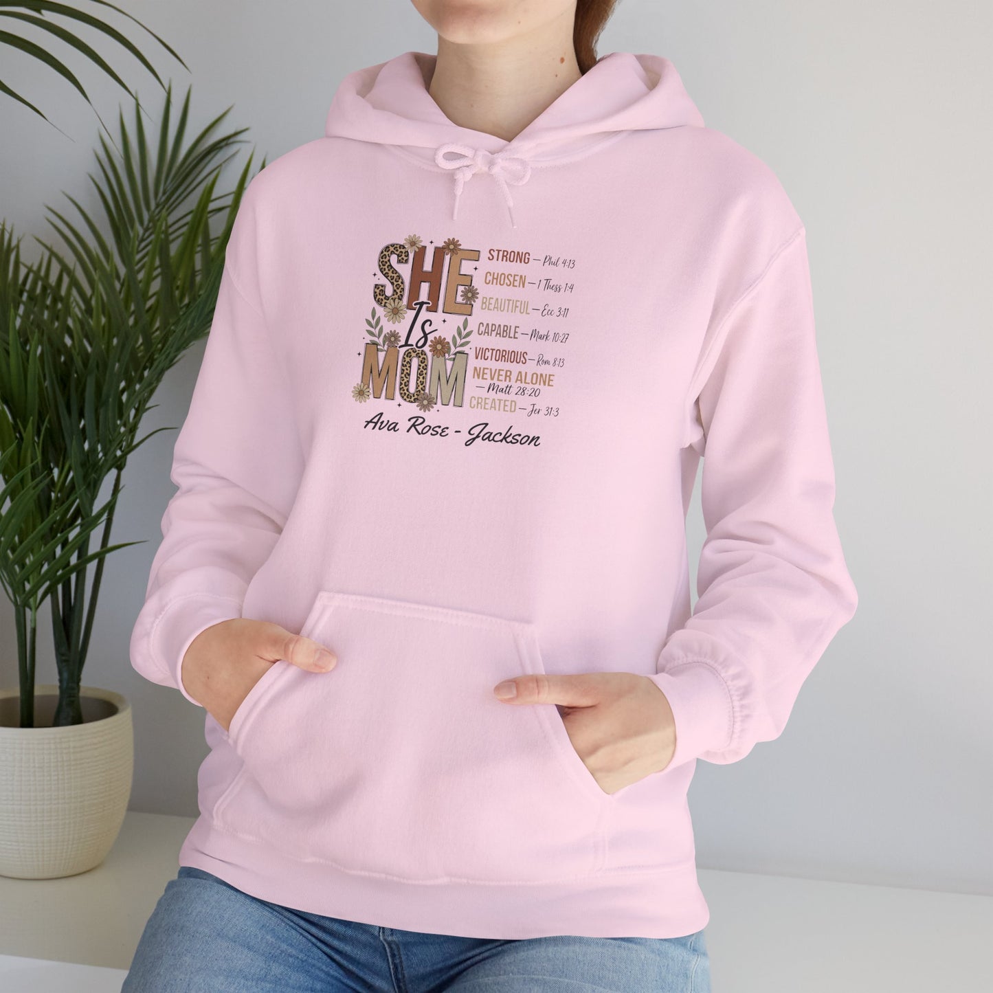 She Is Mom Custom Kids Name Mama Hoodie — Personalized Mom Hoodie