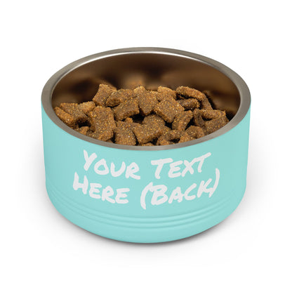 Custom Pet Bowl White Text — Various Colors - 18oz Custom Dog & Cat Food Water Dish
