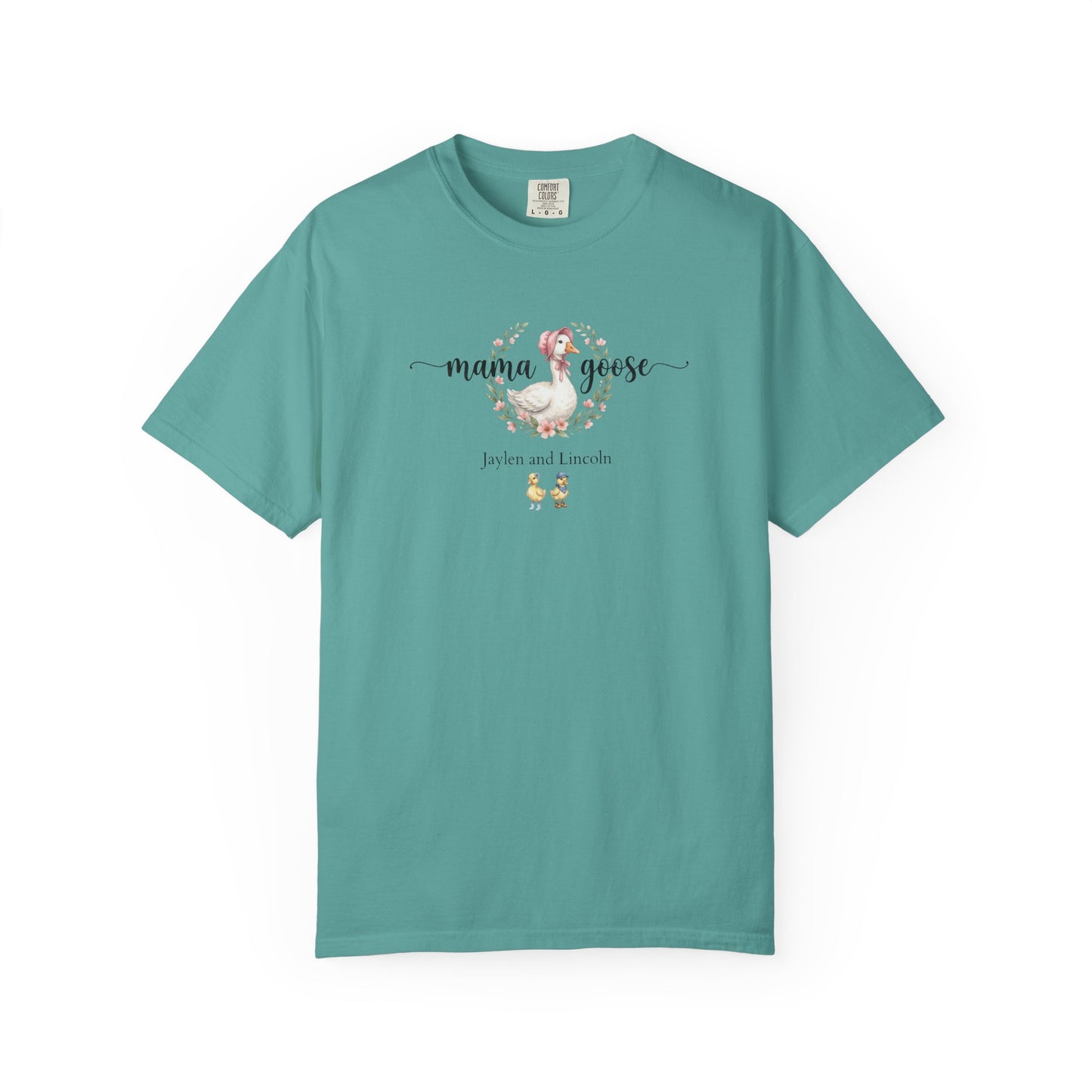 Mama Goose Custom Name T-Shirt — Personalized Mom Script Graphic Tee