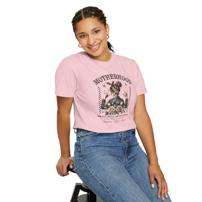Rockin Motherhood Custom Name T-Shirt — Personalized Mom Script Graphic Tee