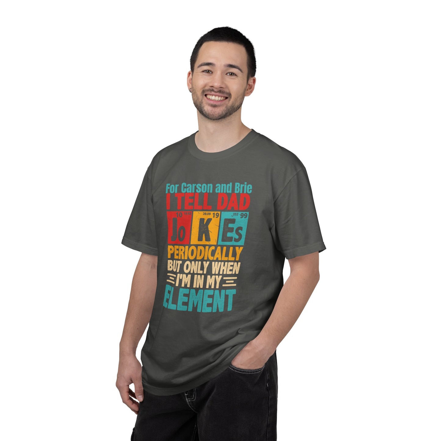 Science Dad Jokes Custom Kid's Names— Fathers Day Tee