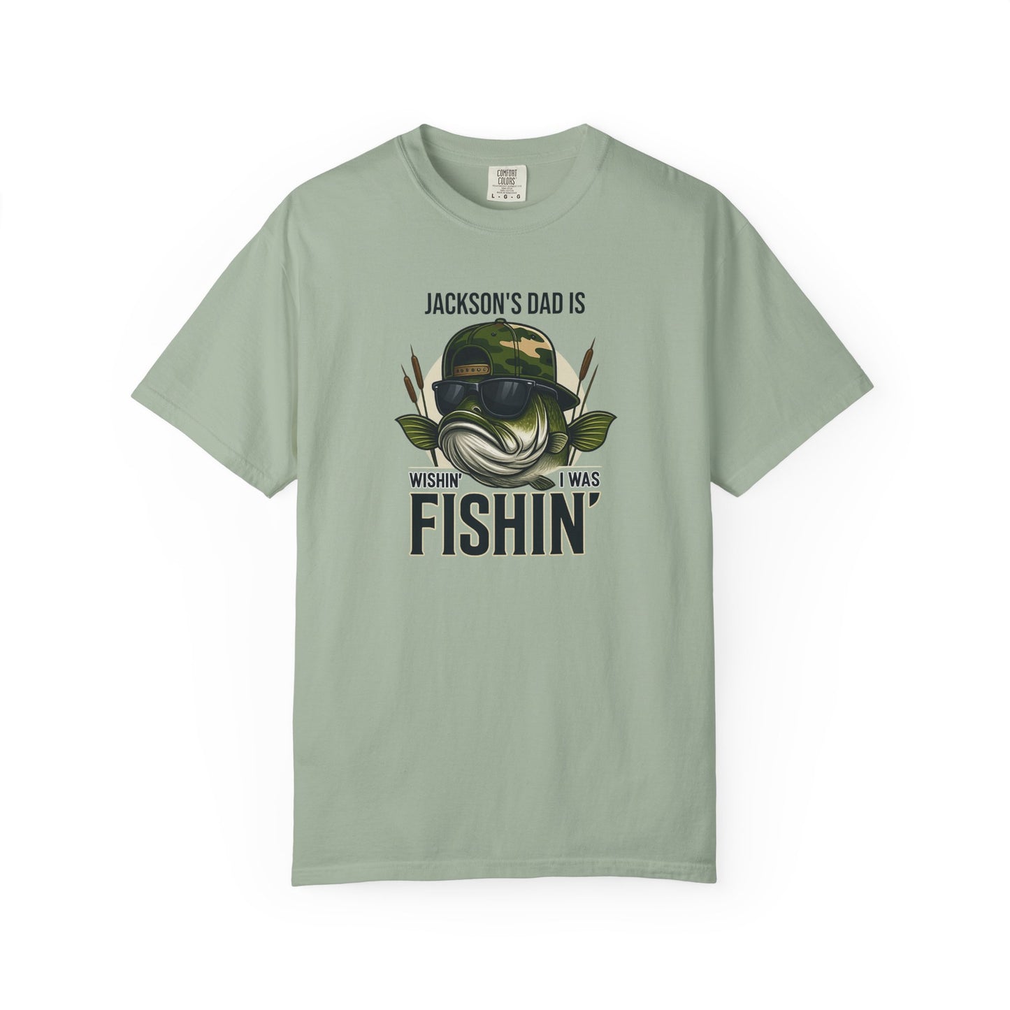 Wishin I Was Fishin Custom Kid's Names— Fathers Day Tee