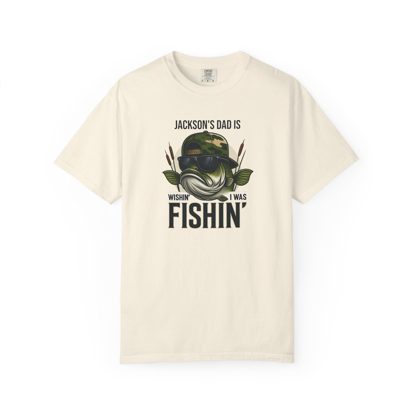Wishin I Was Fishin Custom Kid's Names— Fathers Day Tee