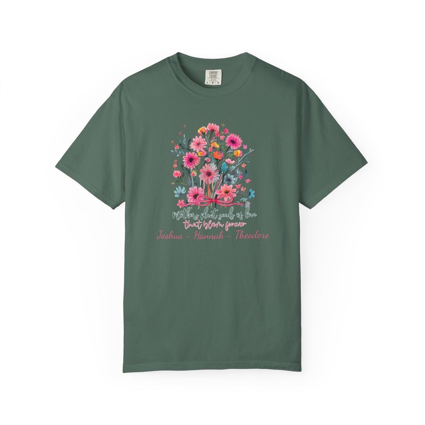 Seeds Of Love T-Shirt — Personalized Mom Script Graphic Tee