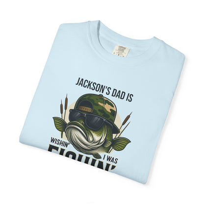 Wishin I Was Fishin Custom Kid's Names— Fathers Day Tee