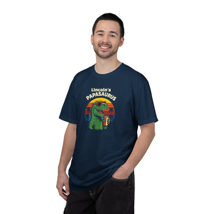 Papasaurus Custom Kid's Names— Fathers Day Tee