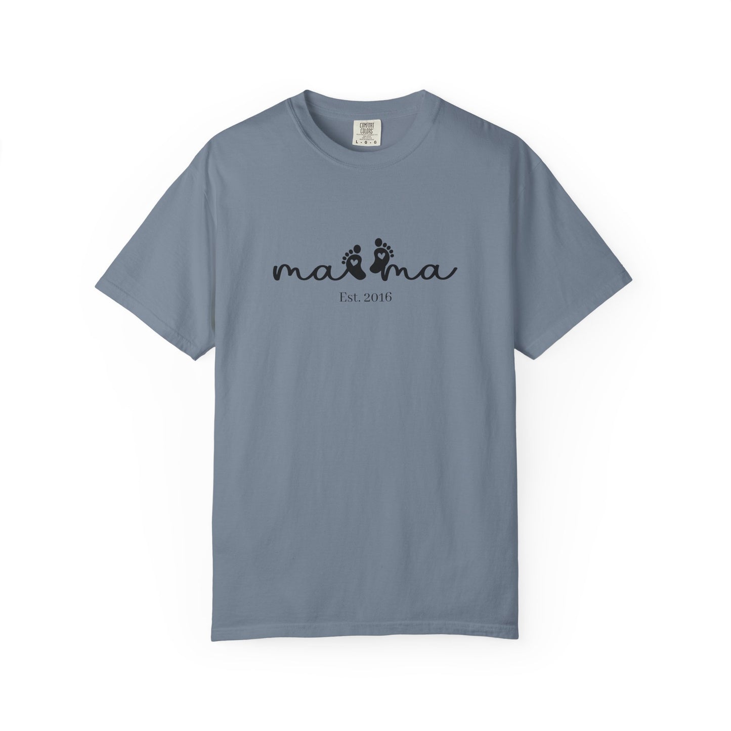 Mama Est. Custom Birth Year T-Shirt — Personalized Mom Script Graphic Tee