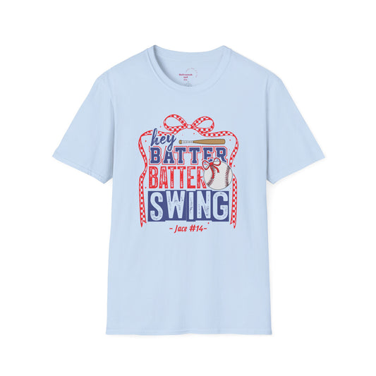 Hey Batter Batter T-Shirt — Personalized Name & Number Tee