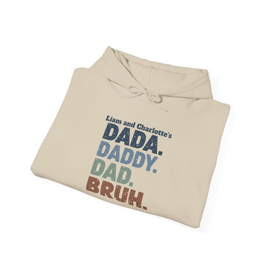 Bruh Dad Custom Kid's Names Hoodie - Personalized Gift