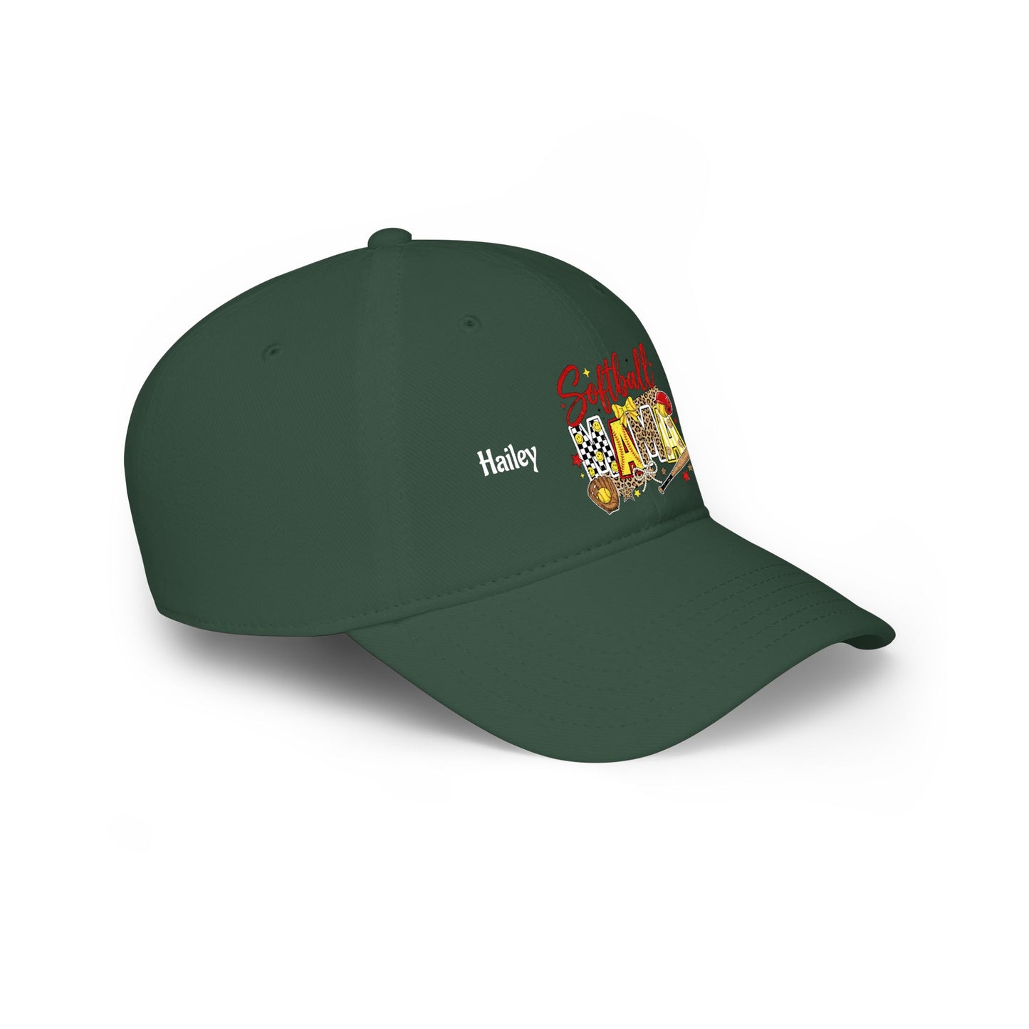 Softball Mama Low Profile Cap — Personalized Name & Number