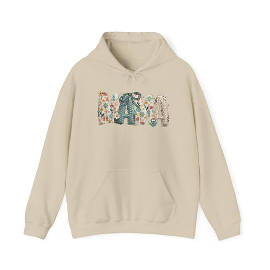 Floral Patchwork Mama — Graphic Hoodie